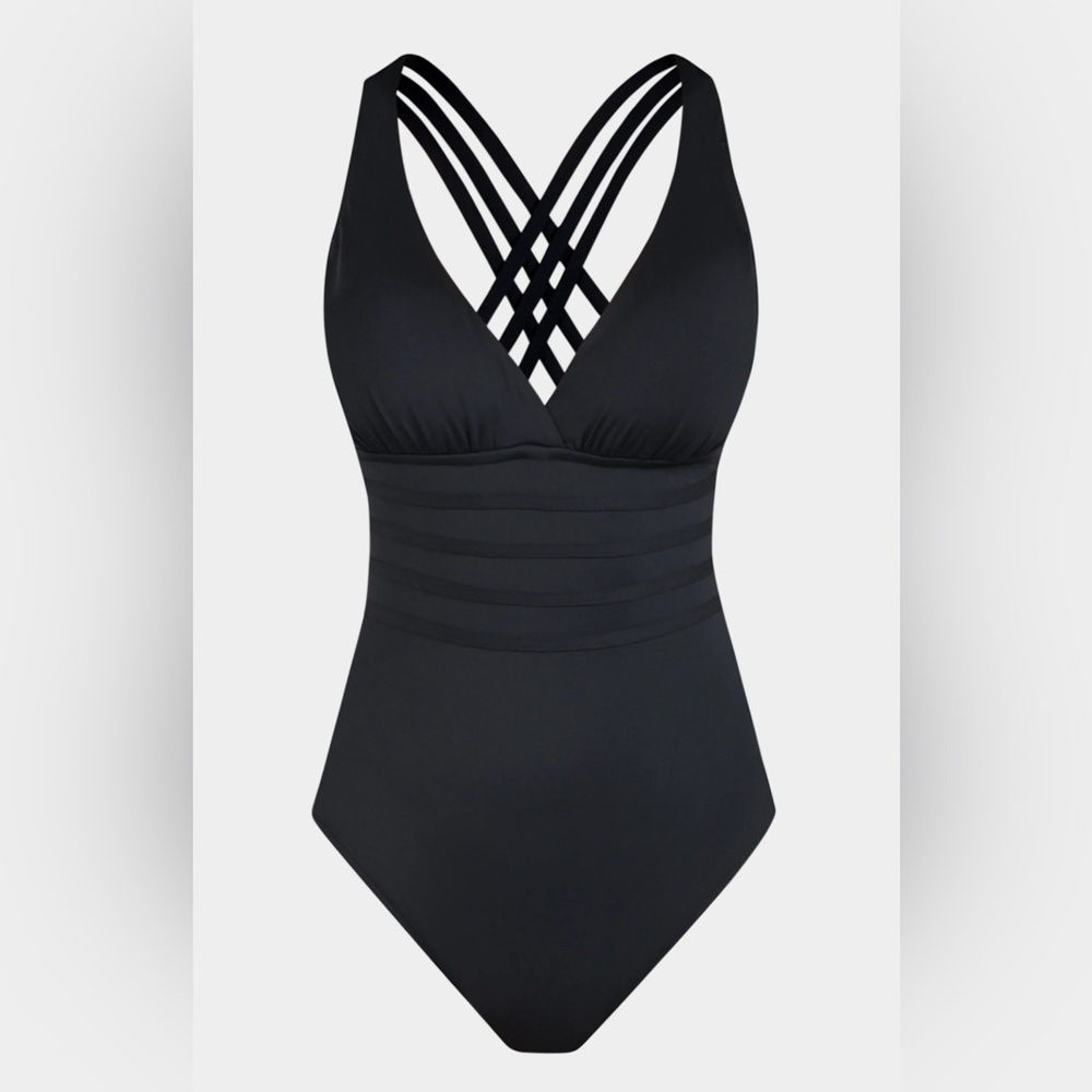 La Blanca Island Goddess Strappy Back One Piece Swimsuit In Black 10 Nee